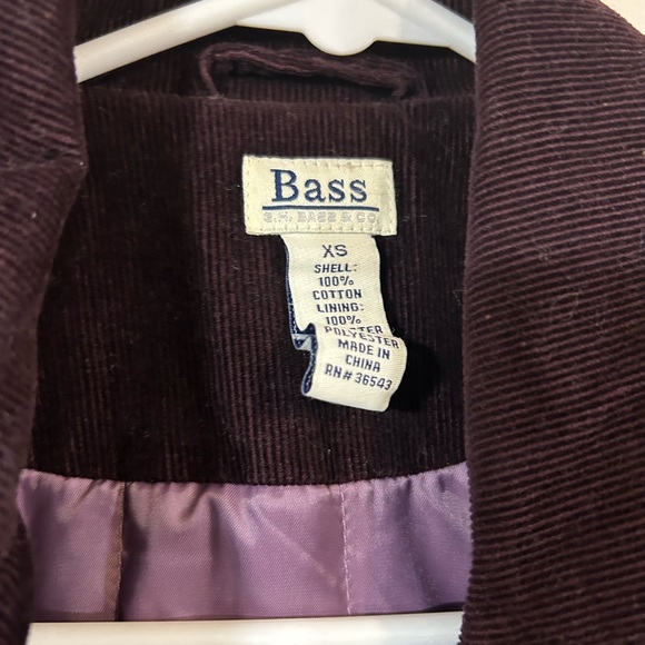 Bass Jacket Womens XS Plum Corduroy Pockets Boho Retro 6-Button Jacket Blazer - Picture 3 of 5